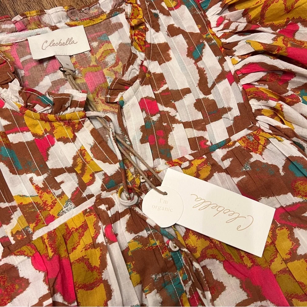 Evereve Cleobella Zola Organic Cotton Boho Puff Sleeve Blouse - Picture 9 of 9